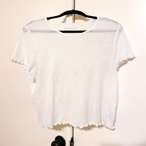 white lettuce trim tshirt